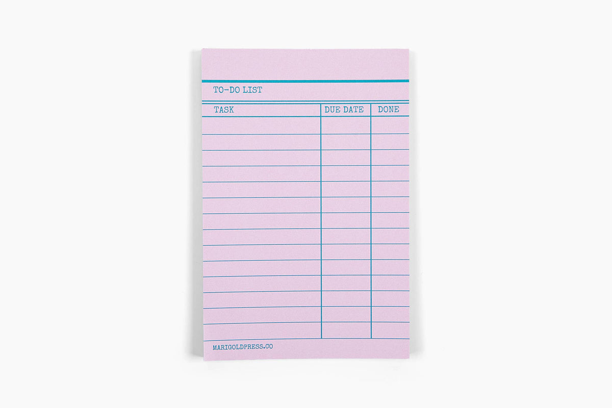 Library Card Notepad - Pink