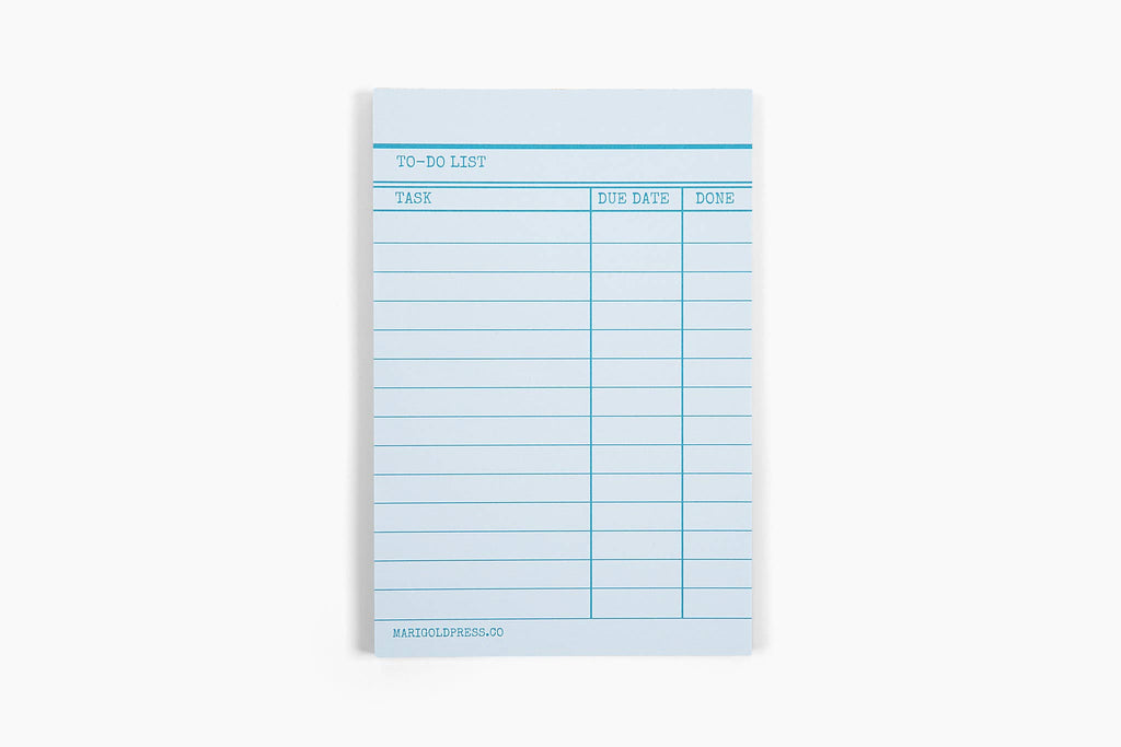 Library Card Notepad - Blue