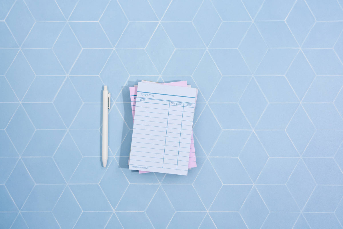 Library Card Notepad - Blue