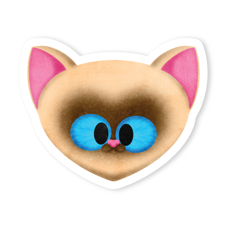 Siamese Cat Vinyl Sticker