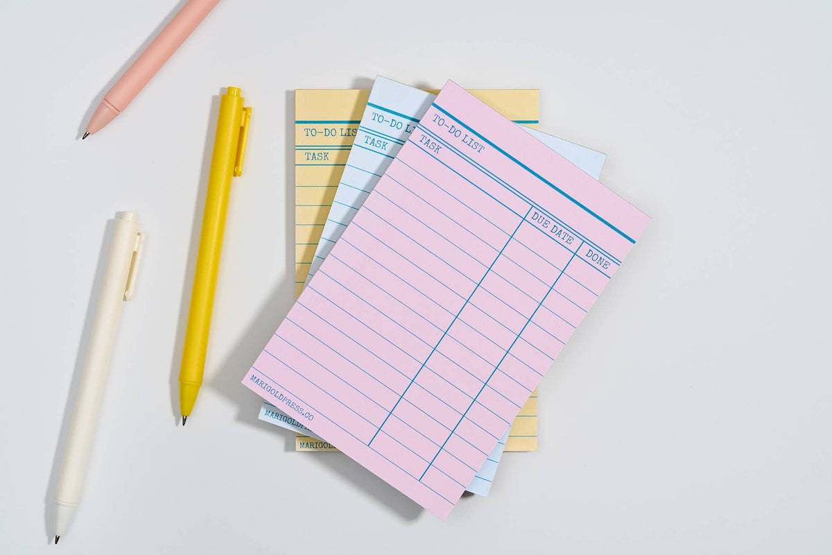 Library Card Notepad - Pink