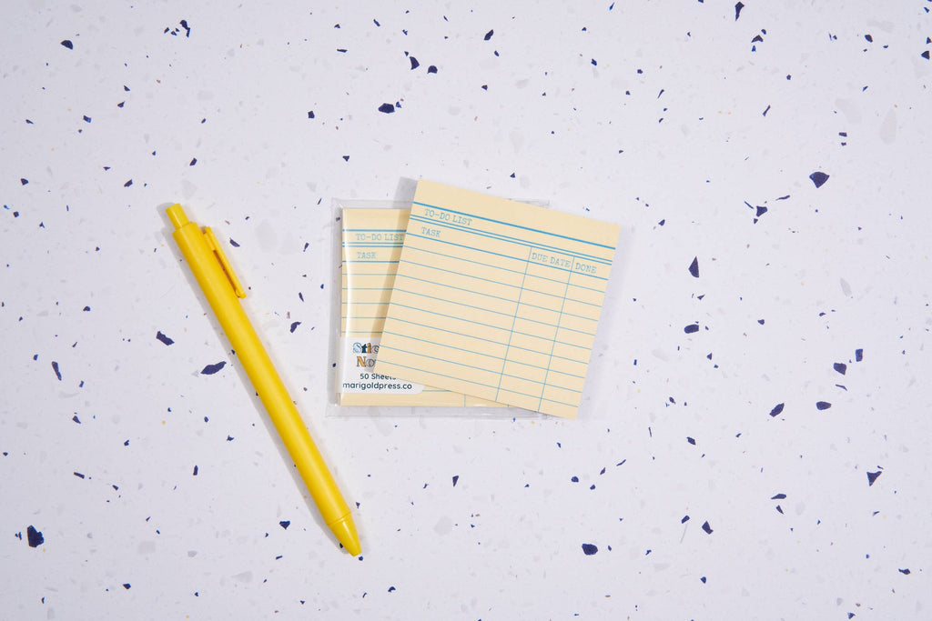 Library Card Post-It ® Sticky Notes - Yellow