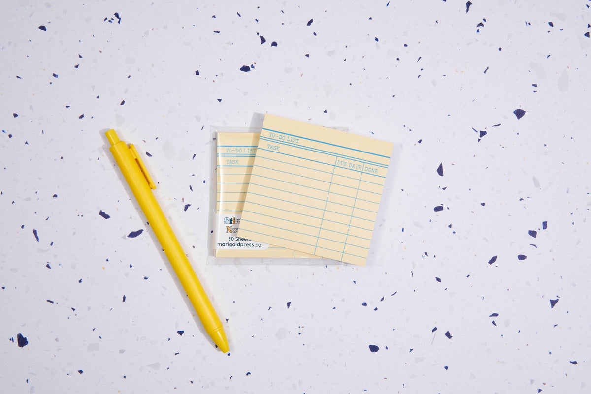 Library Card Post-It ® Sticky Notes - Yellow