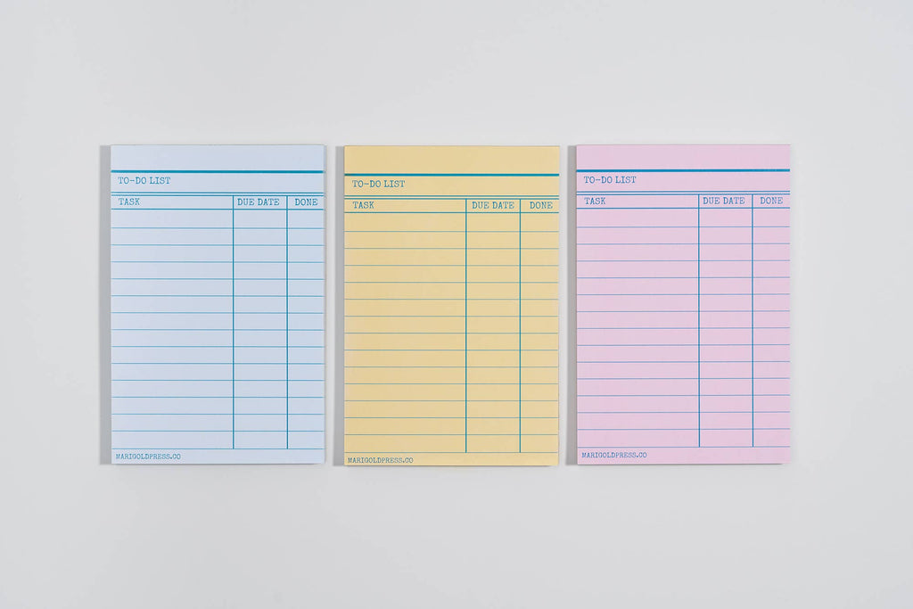 Library Card Notepad - Pink