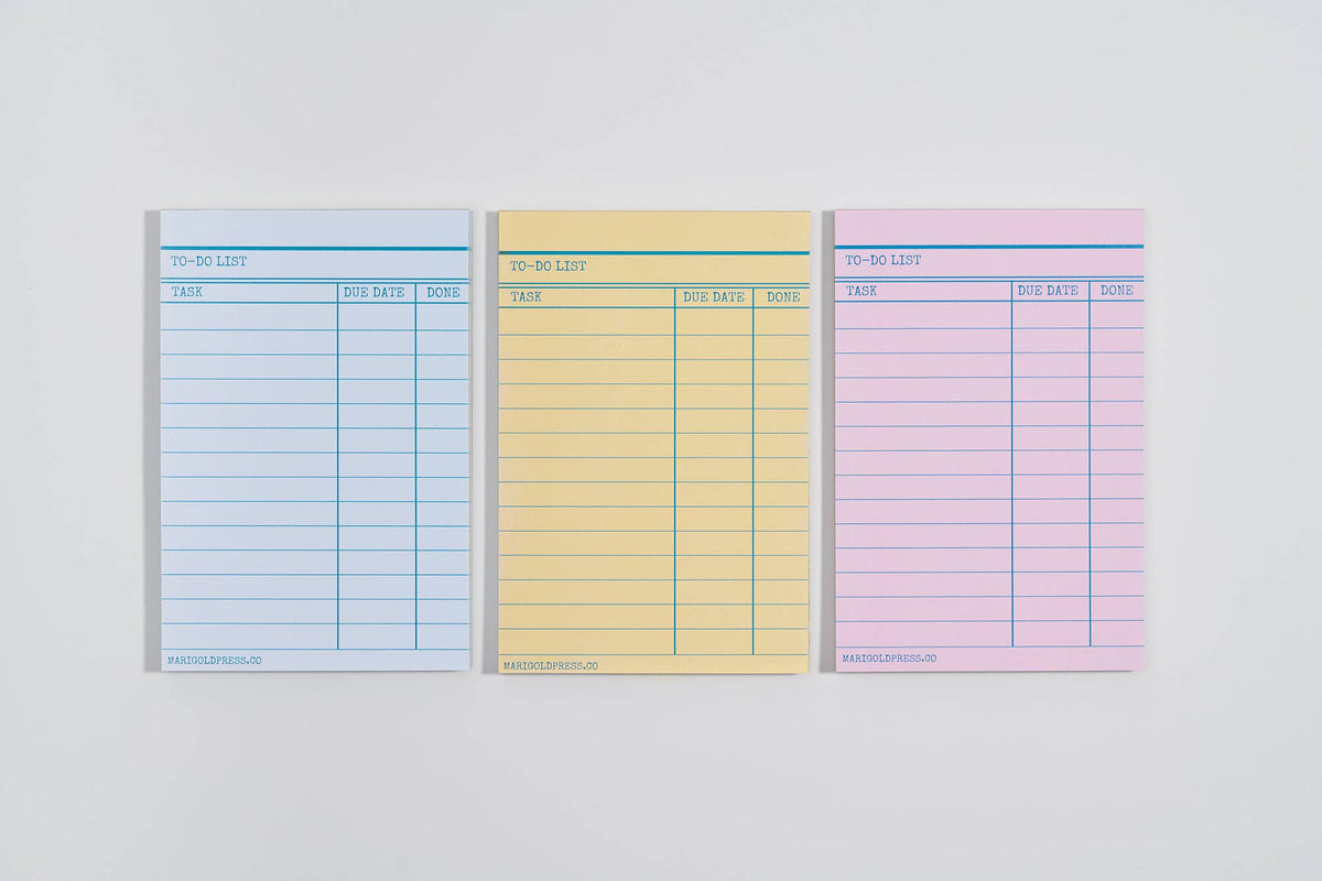 Library Card Notepad - Pink