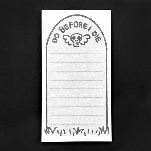 Before I Die Tombstone Notepad
